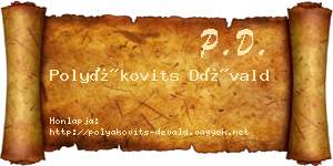 Polyákovits Dévald névjegykártya